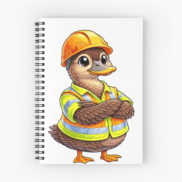 Item preview, Tradie Duck Construction Worker Cartoon Illustration Design designed and sold by WhoopWhoopCo.