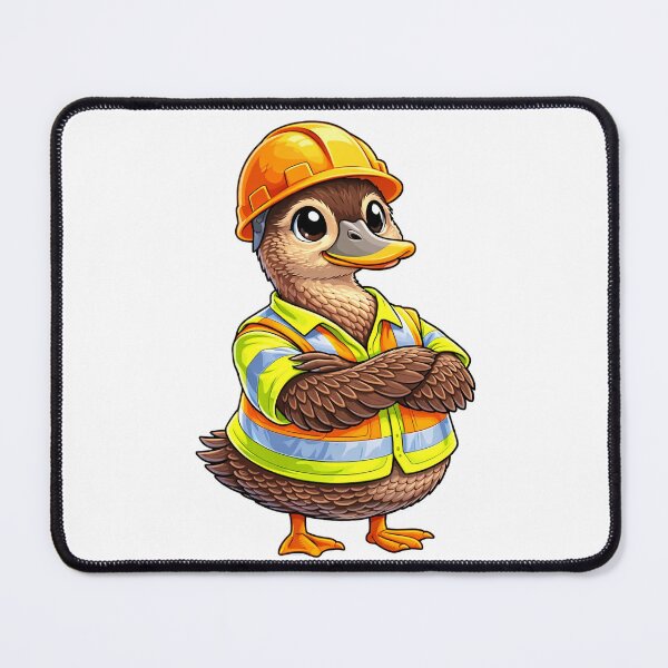 Item preview, Tradie Duck Construction Worker Cartoon Illustration Design designed and sold by WhoopWhoopCo.