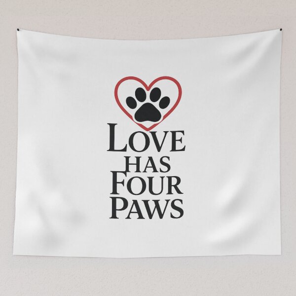 Item preview, Love Has Four Paws - Romantic Pet Valentine Design designed and sold by MKreative Studio.