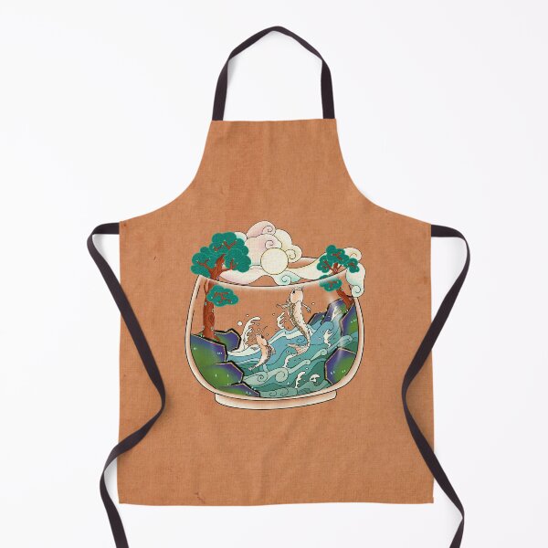 Artikelvorschau, Terrarium Yak Ri Do Carp Jumping (Teal Rock Moon Terracotta) entworfen und verkauft von QamarART Paintings.