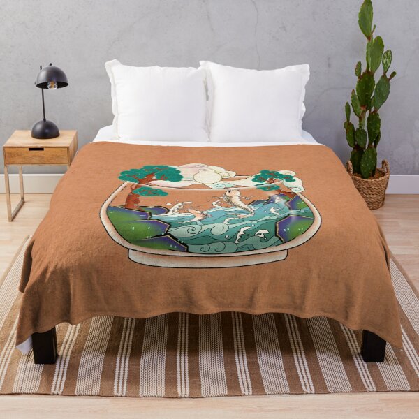 Item preview, Terrario Yak Ri Do Carp Jumping (Teal Rock Moon Terracotta) designed and sold by QamarART Paintings.