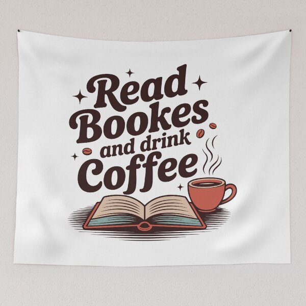 Item preview, Read Books and Drink Coffee – Cozy Book Lover Coffee Quote Design designed and sold by Lulunza.
