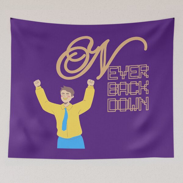 Item preview, Never Back Down Motivational Illustration designed and sold by Adappai.