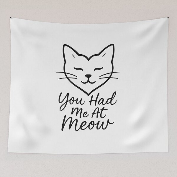 Item preview, You Had Me At Meow - Minimalist Valentine Cat Design designed and sold by MKreative Studio.