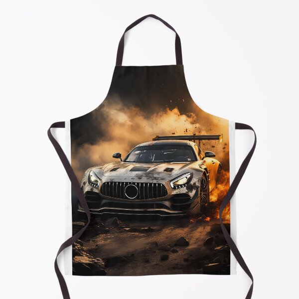 Item preview, Battle Scarred Silver Race Car Bursting Flames Through Rocky Terrain designed and sold by RevUpDesign.
