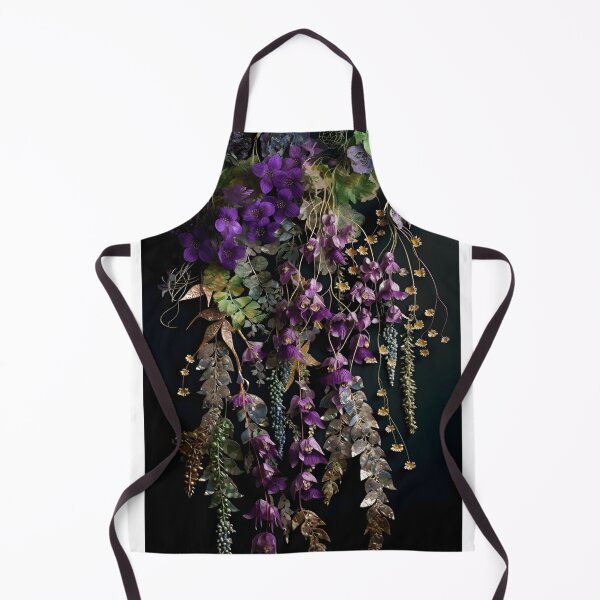 Item preview, Nocturne Danglings – Purple Floral Collage on Black designed and sold by EmeraldeaArt.
