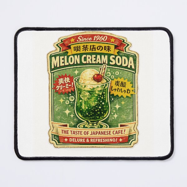 Item preview, Kissa Style Melon Cream Soda – Vintage Japanese Cafe designed and sold by サミディオ.