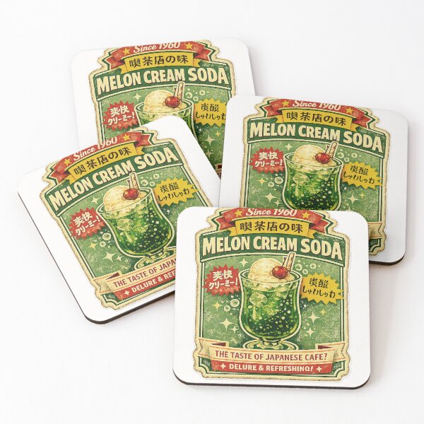 Item preview, Kissa Style Melon Cream Soda – Vintage Japanese Cafe designed and sold by サミディオ.