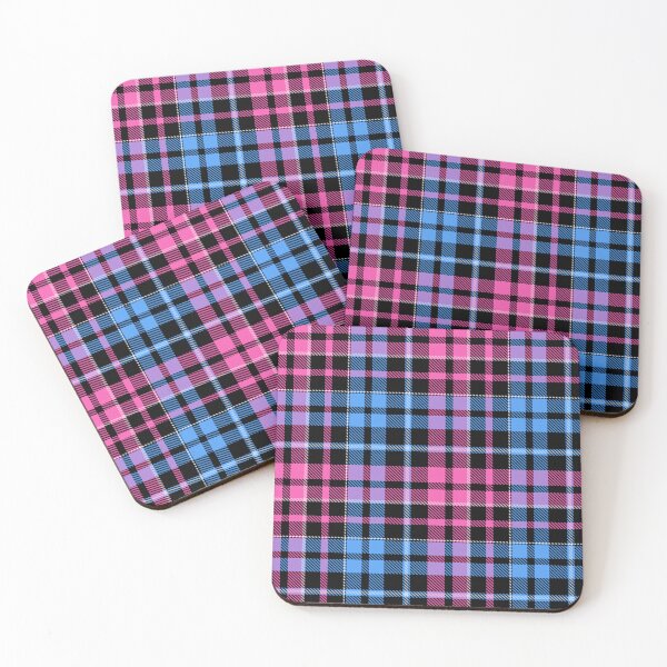 Item preview, Blue and Pink Tartan Plaid On Black Background  designed and sold by PatternTitan.