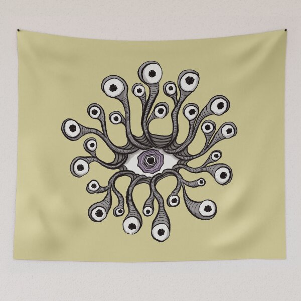 Item preview, Surreal Eye with Tentacle Eyelashes - Weirdcore Art designed and sold by Boriana Giormova.