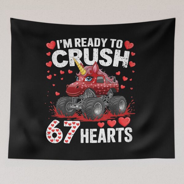 Item preview, Crush 67 Six Seven Hearts Monster Truck Unicorn Tee designed and sold by LashondaGreen89.