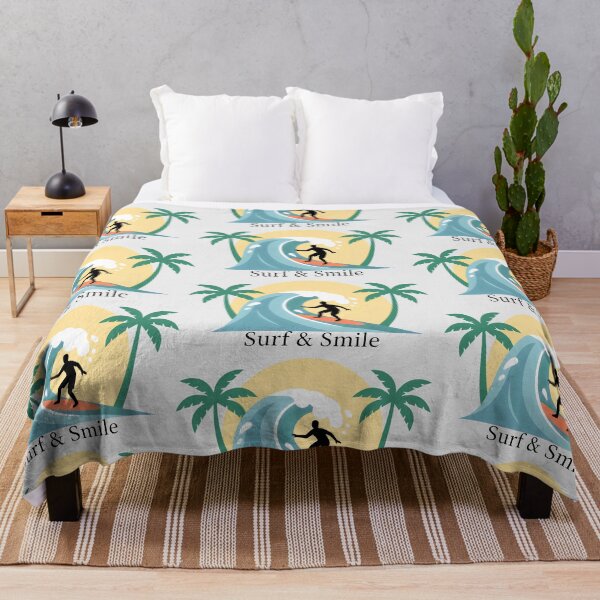 Item preview, Surf and Smile Tropical Ocean Wave Surfer Summer Paradise Art designed and sold by SplashTastic.