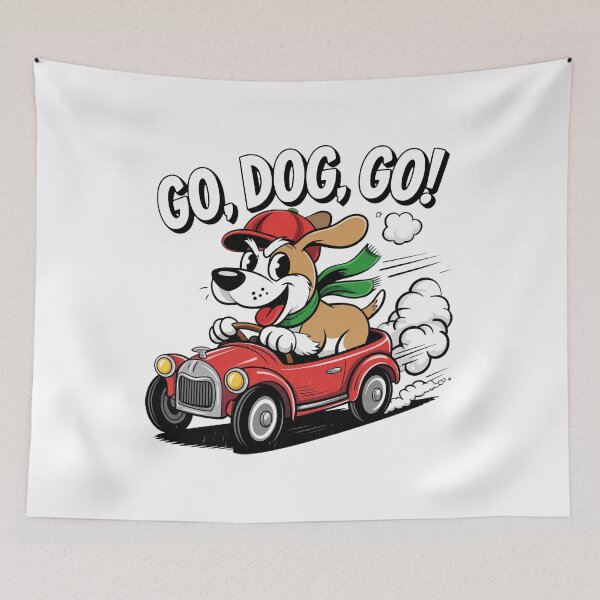 Item preview, Go Dog Go Black And White Classic Cartoon designed and sold by Nogameee142x.