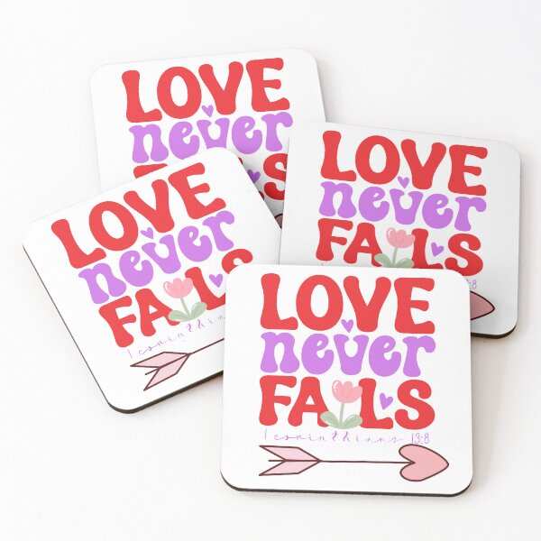 Item preview, Love Never Fails Christian Valentine’s Day Bible Verse 1 Corinthians 13:8 designed and sold by AnnCraftsPH.