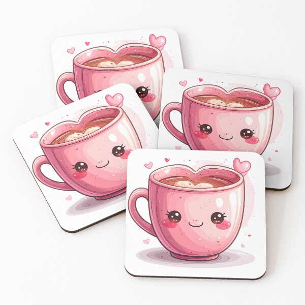 Item preview, Cute Pink Heart Coffee Mug – Kawaii Valentine Love Illustration designed and sold by Beamiverse.