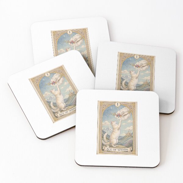 Item preview, Ace of Wands Cat Tarot Card Vintage Art designed and sold by PictorialWhimsy.