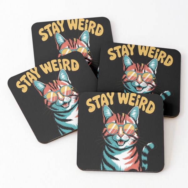 Item preview, Stay Weird Awesome 80s Abstract Cool Cat designed and sold by StuffNestie.