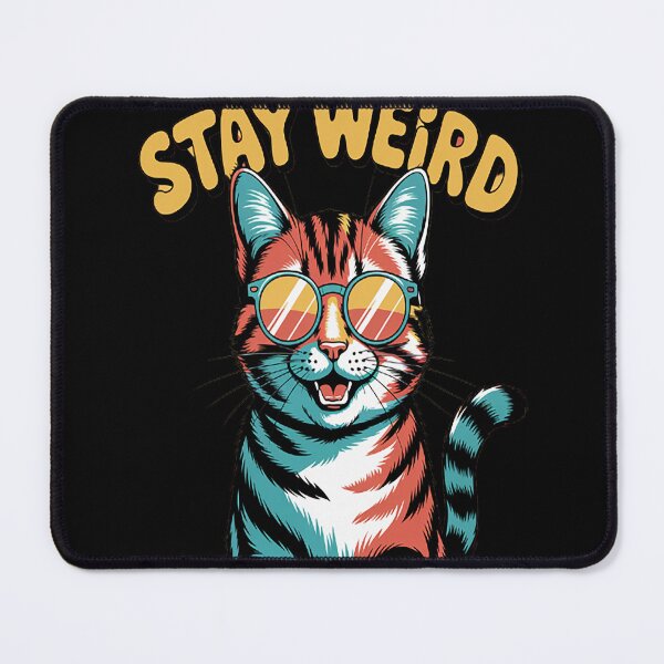 Item preview, Stay Weird Awesome 80s Abstract Cool Cat designed and sold by StuffNestie.