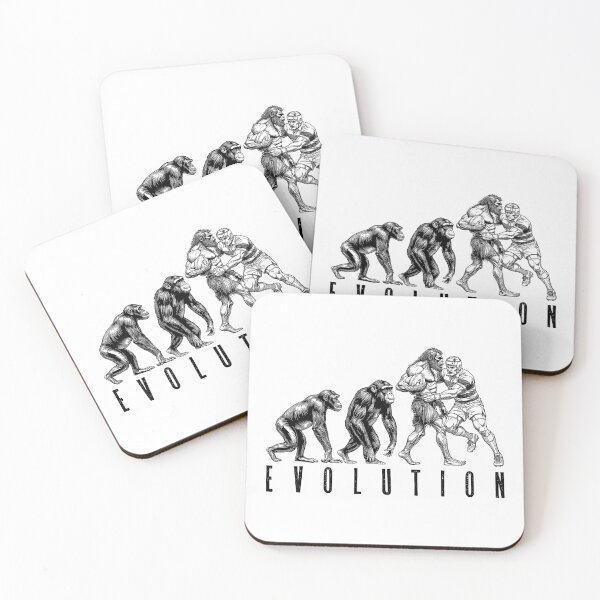 Item preview, Rugby Player Evolution Funny Vintage Tackle Neanderthal designed and sold by GrandeDuc.
