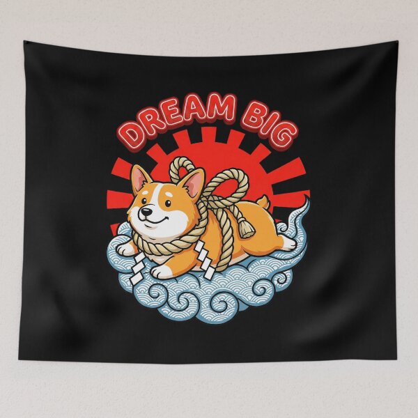 Item preview, Splooting Corgi on Cloud with Sacred Rope and Sun designed and sold by Tong4130.