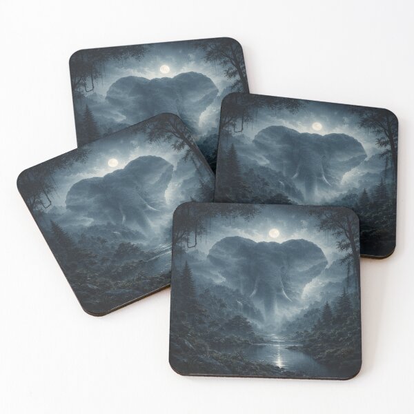 Item preview, Elephant Without an Elephant — Moonlit Jungle Silhouette designed and sold by GeoWild Designs.