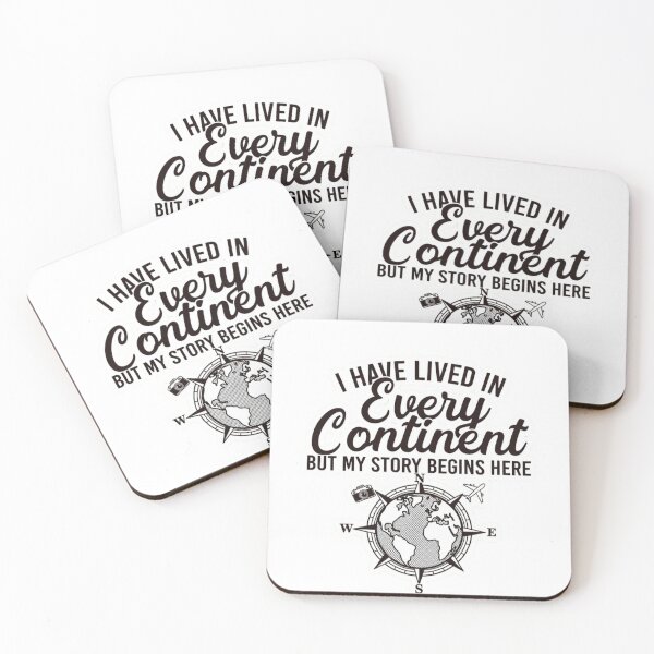 Item preview, I Have Lived in Every Continent – Travel Quote Compass World Illustration designed and sold by Sushikidsntod.