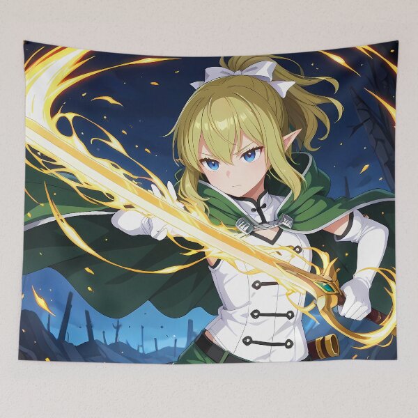 Item preview, Ryuu Lion Danmachi Anime Girl Fantasy Elf Action Fire Slash designed and sold by Tokyonomad.