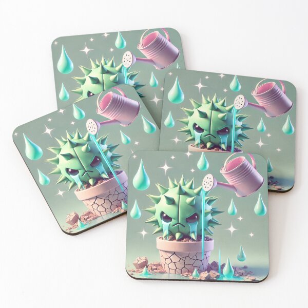 Item preview, Sad Cactus Being Overwatered – Cute 3D Pastel Plant Humor designed and sold by ComedyInkFactor.