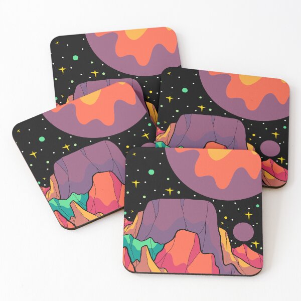 Item preview, Colorful Space Landscape with Planets designed and sold by Swadeillustrations.
