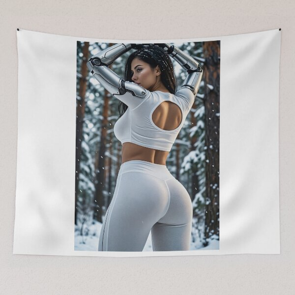 Item preview, Cyborg Woman In White Sportswear Snow designed and sold by CathryneDelamort.