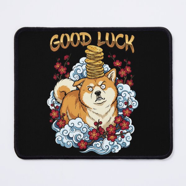 Item preview, Confused Akita Balancing Gold Coins and Plum Blossoms designed and sold by Tong4130.