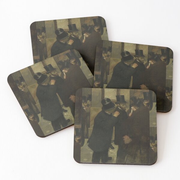 Item preview, Portraits at the Stock Exchange by Edgar Degas: Moody Impressionist Wall Art designed and sold by artofuniverse.