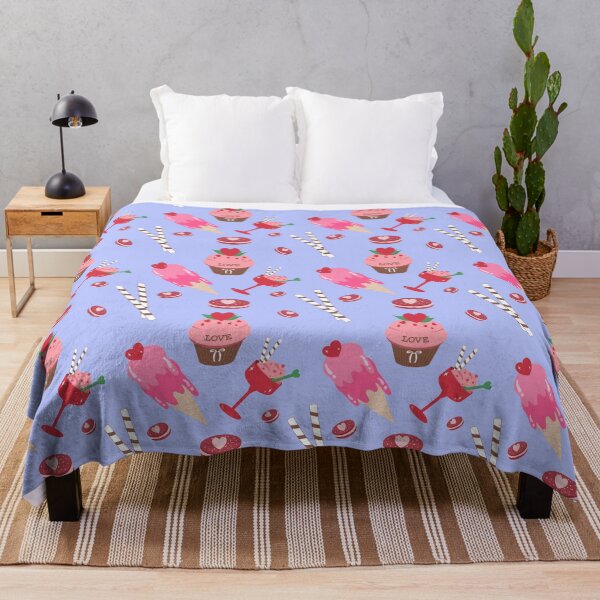 Item preview, Sweet Valentine Desserts Seamless Pattern on Pastel Blue designed and sold by SulariTDsign.