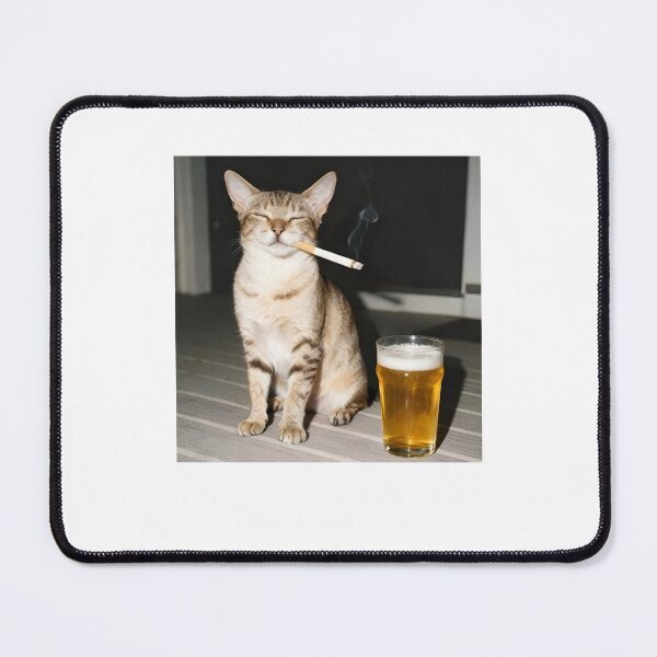 Item preview, Funny Cat Smoking and Drinking Beer designed and sold by JacobKotai.
