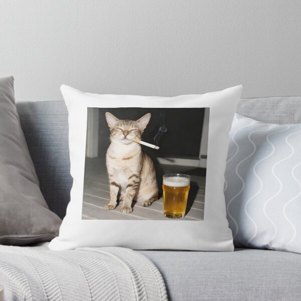 Item preview, Funny Cat Smoking and Drinking Beer designed and sold by JacobKotai.