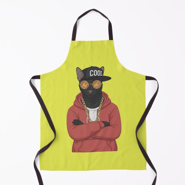 Item preview, Cool Streetwear Black Cat with Green Beanie and Gold Chain designed and sold by TheCoolCrowd.