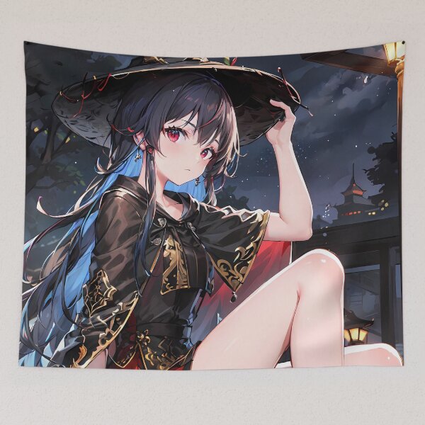 Item preview, Chen Prelude Ch’En Arknights Night Witch Lantern Street Elegant Girl designed and sold by Tokyonomad.