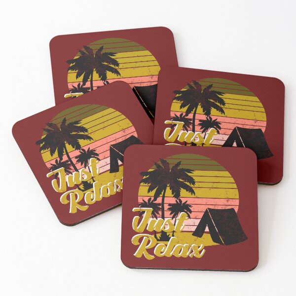 Item preview, Retro Sunset Camping – Just Relax Beach & Tent Art designed and sold by designRshop999.