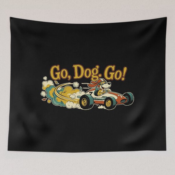 Item preview, Go Dog Go Retro Racing Cartoon designed and sold by Nogameee142x.