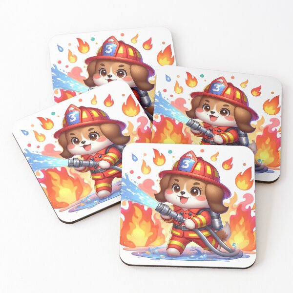 Item preview, Cute Firefighter Dog Cartoon designed and sold by CuteThingsWorld.