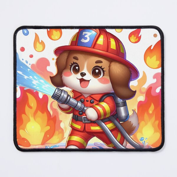 Item preview, Cute Firefighter Dog Cartoon designed and sold by CuteThingsWorld.
