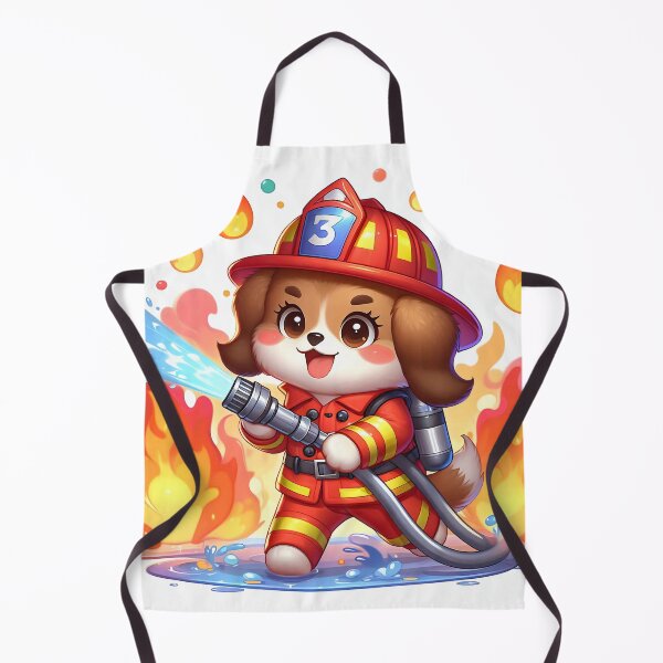 Item preview, Cute Firefighter Dog Cartoon designed and sold by CuteThingsWorld.