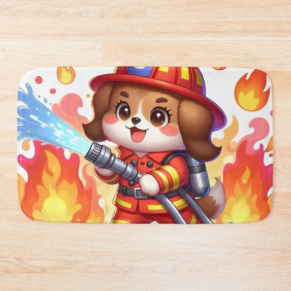 Item preview, Cute Firefighter Dog Cartoon designed and sold by CuteThingsWorld.