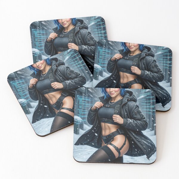 Item preview, Cipher Thorne Blue Hair Techwear Snow designed and sold by CathryneDelamort.