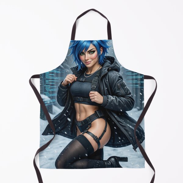 Item preview, Cipher Thorne Blue Hair Techwear Snow designed and sold by CathryneDelamort.