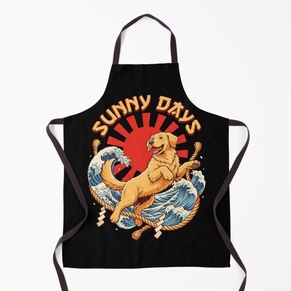 Item preview, Joyful Golden Retriever Catching Sun with Rope and Waves designed and sold by Tong4130.