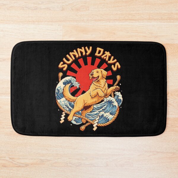 Item preview, Joyful Golden Retriever Catching Sun with Rope and Waves designed and sold by Tong4130.