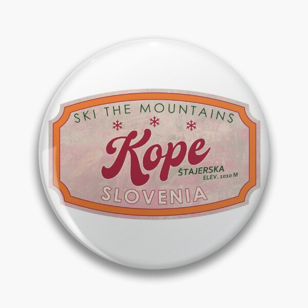 Item preview, Kope, Slovenia, Štajerska , Ski, textured skiing badge designed and sold by Wanderful-roads.