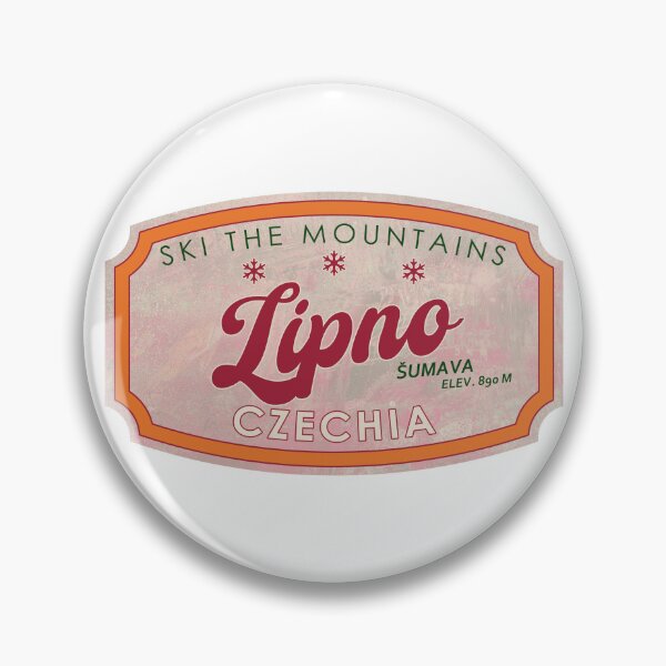 Item preview, Lipno, Czechia, Šumava, Alba, Ski, textured skiing badge designed and sold by Wanderful-roads.