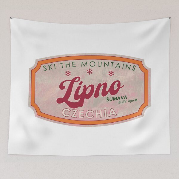 Item preview, Lipno, Czechia, Šumava, Alba, Ski, textured skiing badge designed and sold by Wanderful-roads.